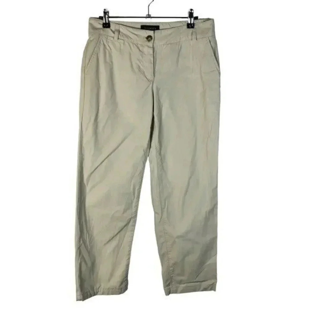 Talbots Petite Light Khaki Boyfriend Straight Leg Pants 2P